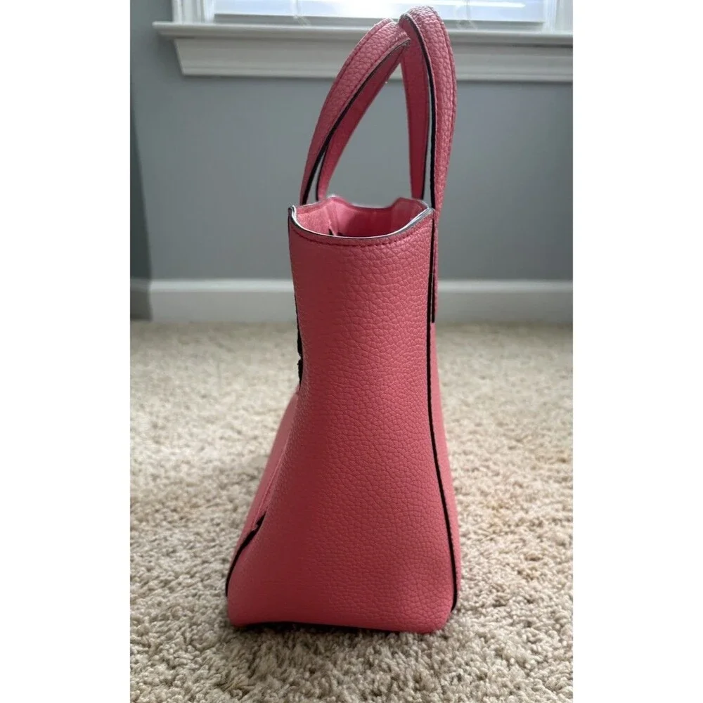 Kate Spade Bridge Place Francisca Tote Pink Flamingo Pebbled Leather Bow Accent